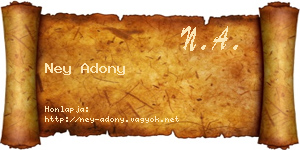 Ney Adony névjegykártya